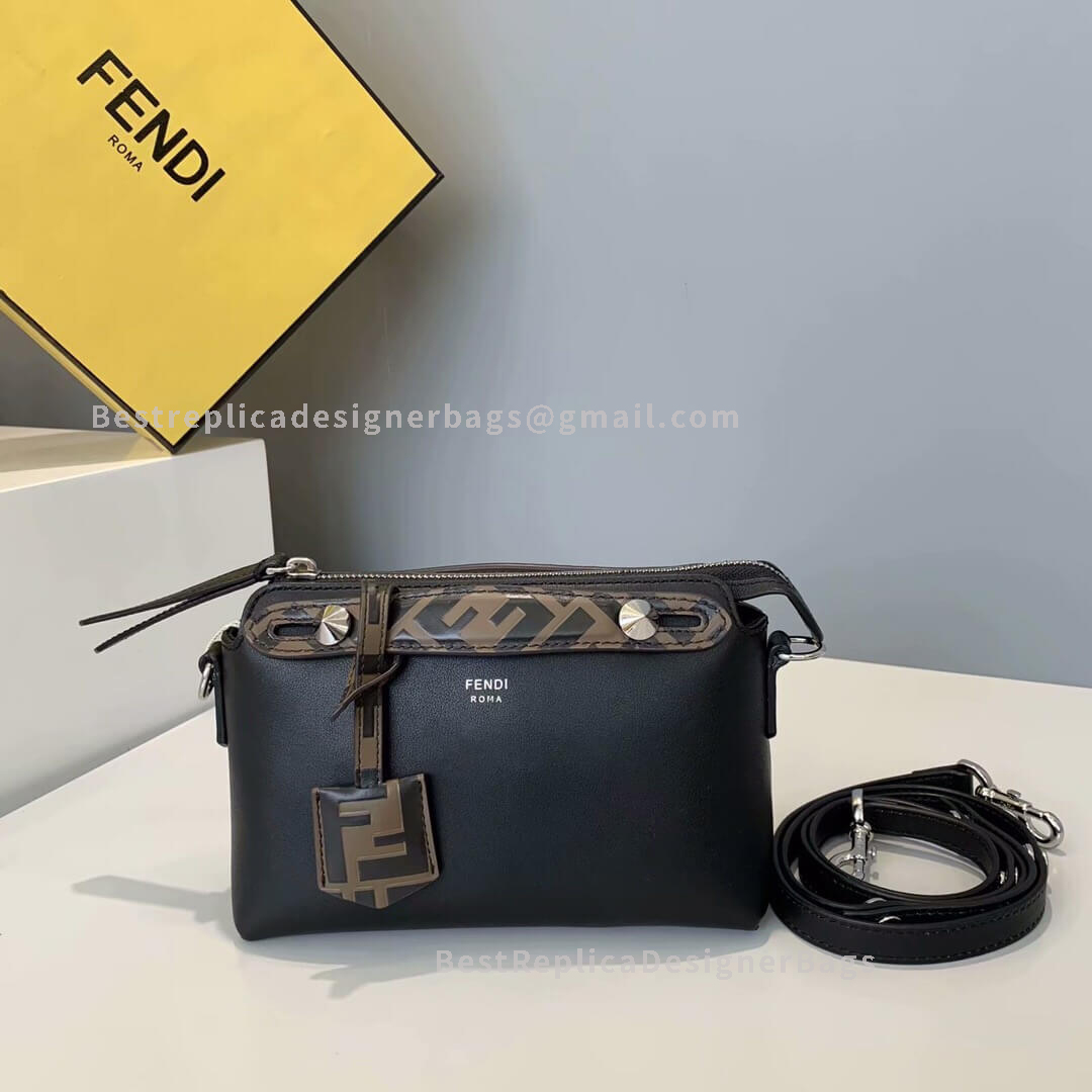 Fendi By The Way Mini Black Leather Small Boston Bag 1150S